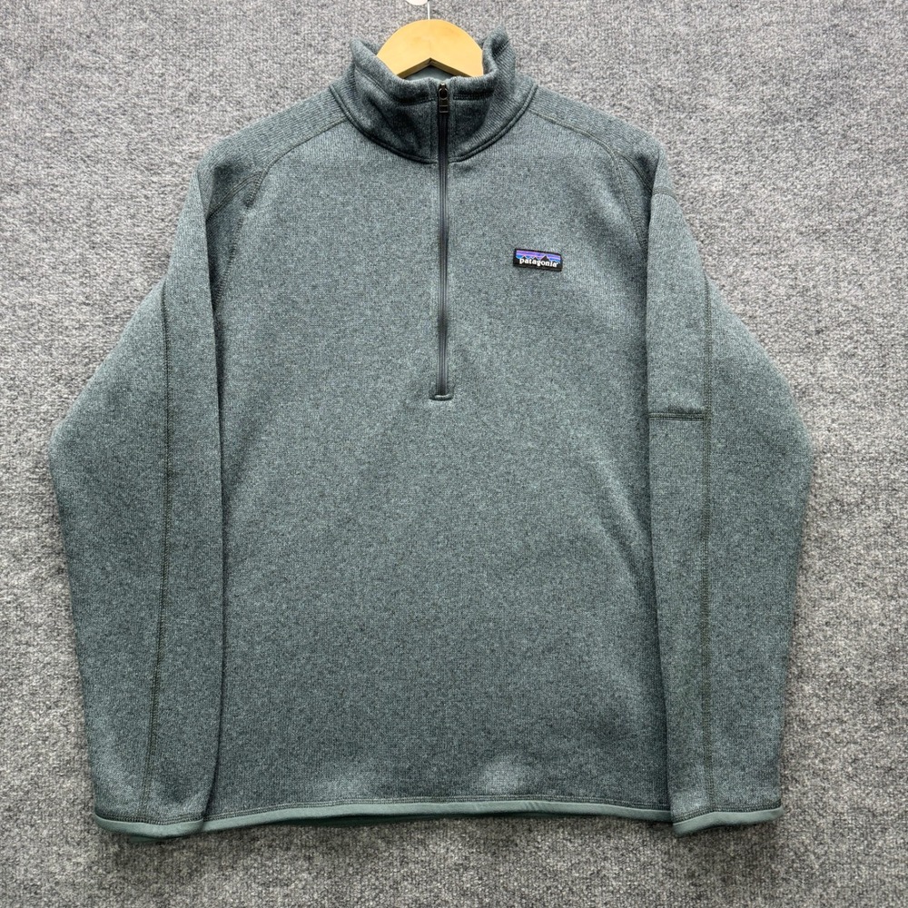 Patagonia Better Sweater Quarter Zip Pullover Mens XL Green Long Sleeve Fleece